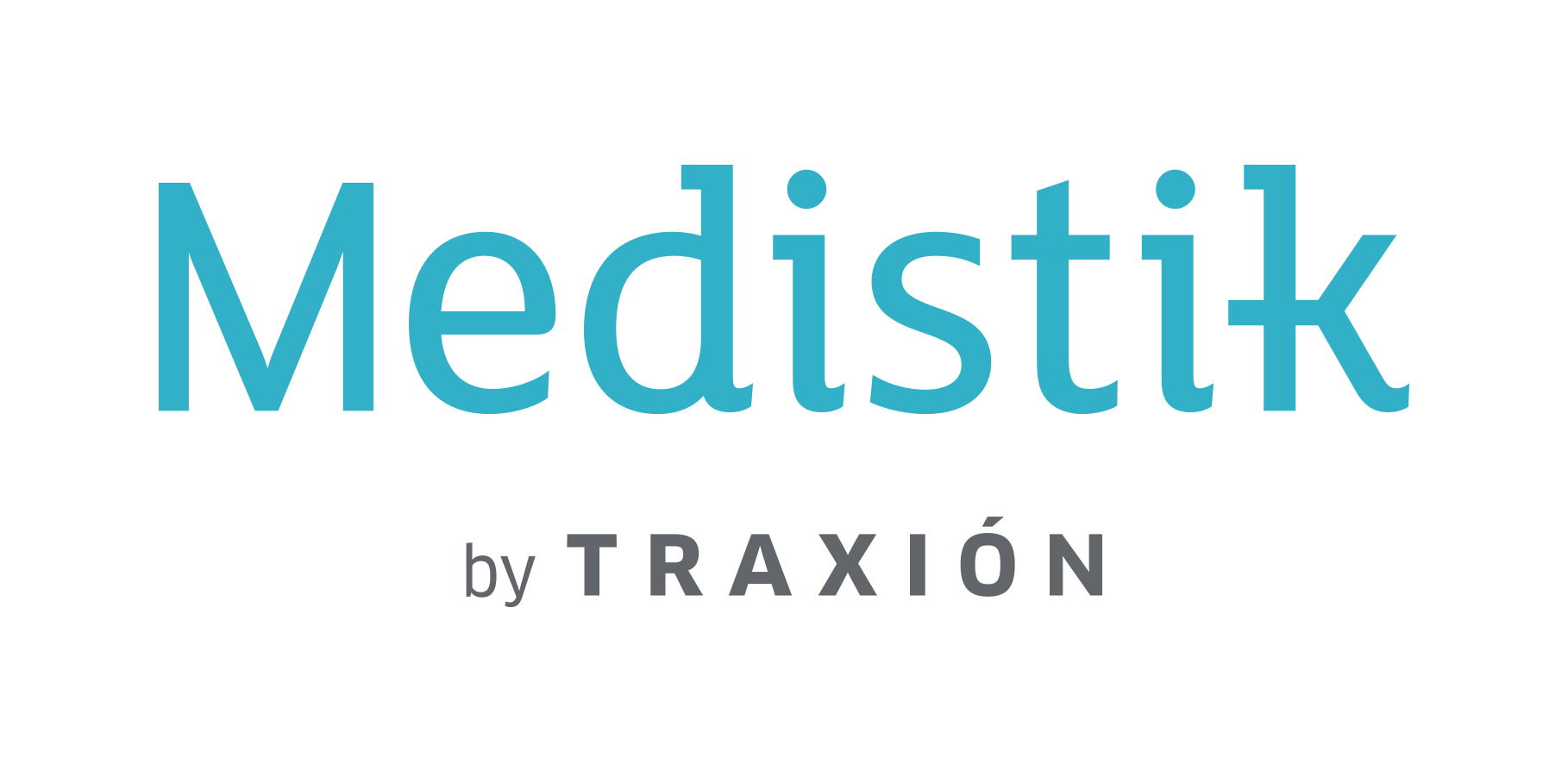 Medistik by Traxión logo. Azul claro