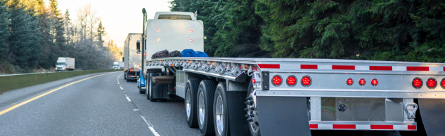 Traxion truck transporter on the road